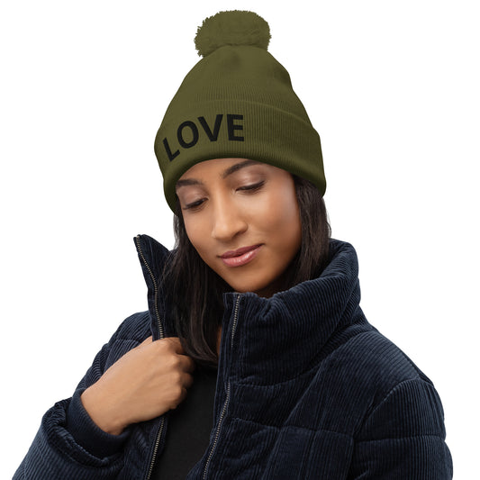 Pom Pom Beanie 'Love'